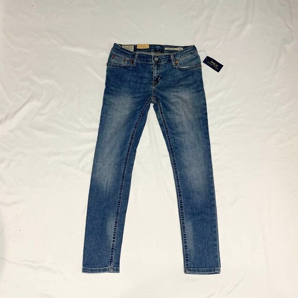NWT VTG Y2K Polo Ralph Lauren Jeans Women's XS Blue Bowery Straight Low Rise - Picture 4 of 14